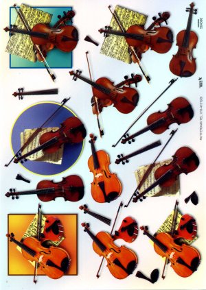 A4 Decoupage Sheet - Violins (504390)